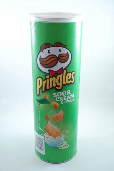 Manila Julho Pringles Creme Leite Batatas Fritas Cebola Julho 2021 — Fotografia de Stock