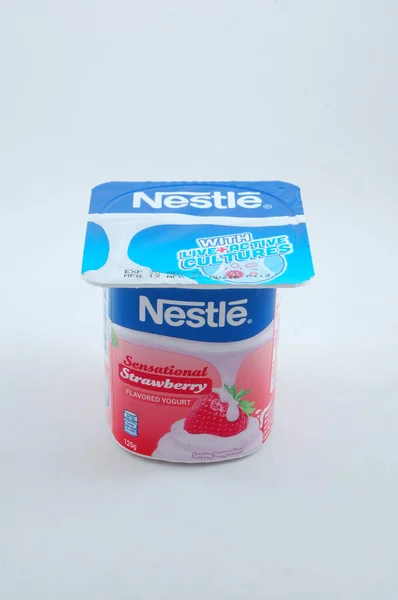 Manila Luglio Annidare Yogurt Alla Fragola Luglio 2021 Manila Filippine — Foto Stock
