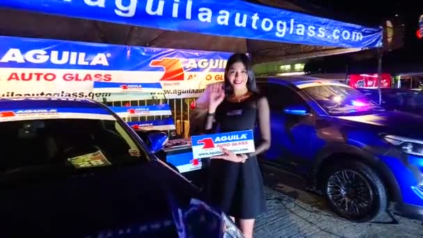 Pasig Feb Aguila Autoglasstand Bei Love Cars Babes Februar 2020 — Stockvideo