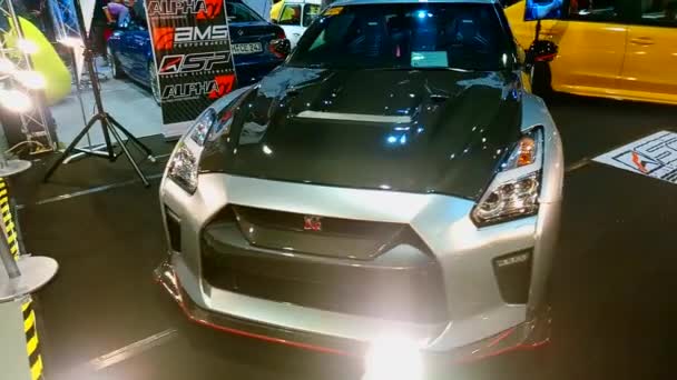 Pasay May Nissan Gtr May 2018 Trans Sport Show Smx — Stock Video
