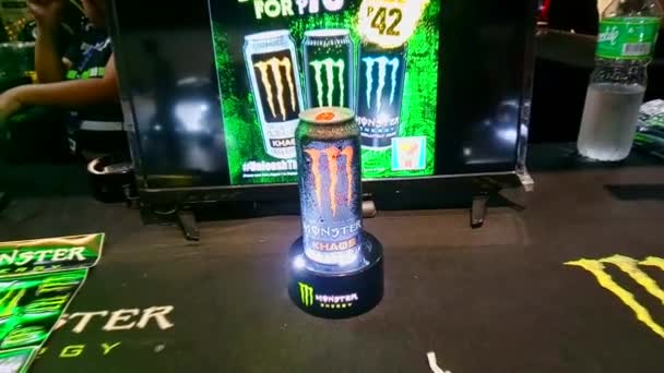 Pasay Juli Monster Energy Drink Stand Juli 2019 Philippine Autocon — Stockvideo
