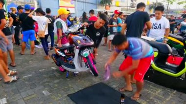 RIZAL, PH - 11 Şubat - 11 Şubat 2019 'da Taytay, Rizal, Filipinler' deki East Auto Show 'da motosiklet piyasası. 