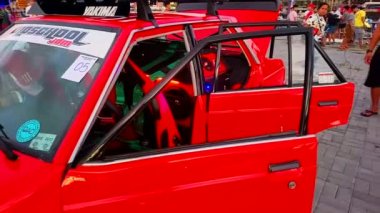 RIZAL, PH - 11 Şubat 2019 'da Taytay, Rizal, Filipinler' deki East Auto Show 'da Mitsubishi Lancer. 