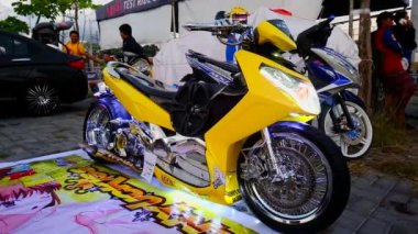 RIZAL, PH - 11 Şubat - 11 Şubat 2019 'da Taytay, Rizal, Filipinler' deki East Auto Show 'da motosiklet piyasası. 