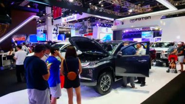 Pasay, PH - 7 Nisan - Manila Uluslararası Otomobil Fuarında Foton standı 7 Nisan 2019, Pasay, Filipinler.