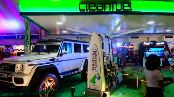 Pasay Abril Cabina Combustible Limpio Manila International Auto Show Abril — Vídeo de stock