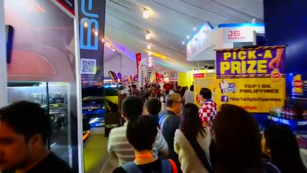 Pasay April People Gathering Manila International Auto Show April 2019 — Stock Video