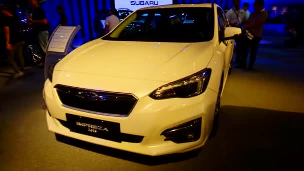 Pasay Kwiecień Subaru Impreza Międzynarodowej Wystawie Samochodowej Manili Kwietnia 2019 — Wideo stockowe