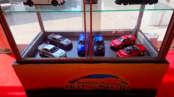 Pasay April Toy Car Display Manila International Auto Show April — Stock Video