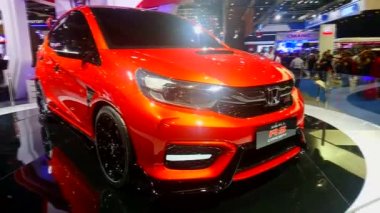 Pasay, PH - 27 Ekim - Honda Brio 27 Ekim 2018, Filipin Uluslararası Otomobil Fuarı Dünya Ticaret Merkezi Manila, Pasay, Filipinler.