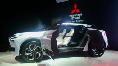 Pasay, PH - 27 Ekim - Mitsubishi e Evolution konsept otomobil 27 Ekim 2018 tarihinde Filipin Uluslararası Otomobil Fuarı Dünya Ticaret Merkezi Manila, Pasay, Filipinler.