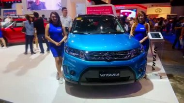 Pasay, PH - 27 Ekim - Suzuki Vitara 27 Ekim 2018 tarihinde Filipin Uluslararası Otomobil Fuarı 'nda Dünya Ticaret Merkezi Manila, Pasay, Filipinler.
