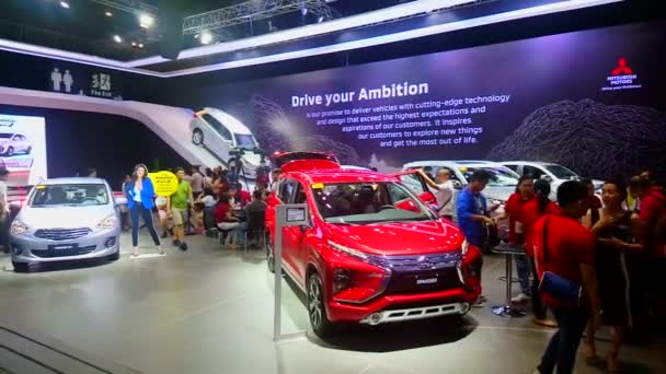 Pasay October Mitsubishi Car Booth October 2018 Philippine International Motor — Stock Video