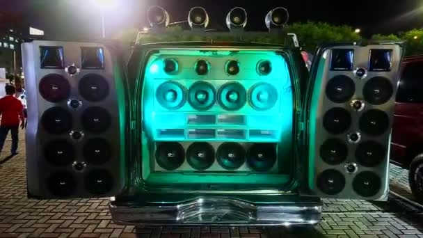 Pasay Diciembre Altavoz Sonido Del Automóvil Repuesto Configurado Diciembre 2018 — Vídeo de stock