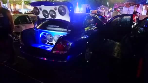 Pasay Dezembro Alto Falante Som Carro Pós Venda Criado Dezembro — Vídeo de Stock