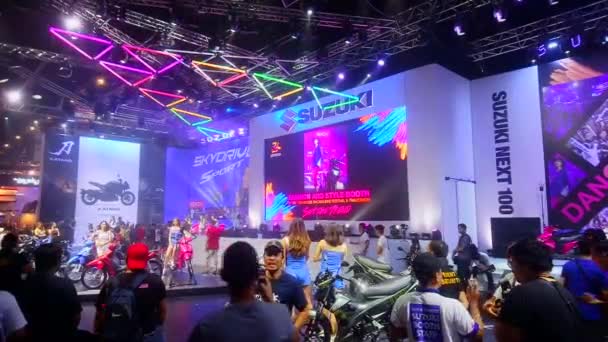 Pasay Maart Suzuki Stand Racing Motor Bike Show Maart 2019 — Stockvideo