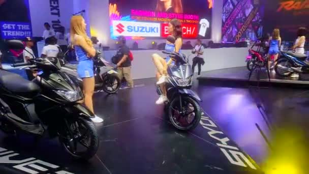 Pasay Maart Suzuki Skydrive Motorfiets Racing Motorfiets Show Maart 2019 — Stockvideo
