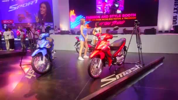 Pasay Marzo Suzuki Spacca Motocicletta Salone Della Moto Corsa Marzo — Video Stock