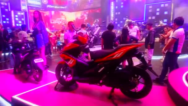 Pasay March Bilik Sepeda Motor Yamaha Racing Motor Show Pada — Stok Video