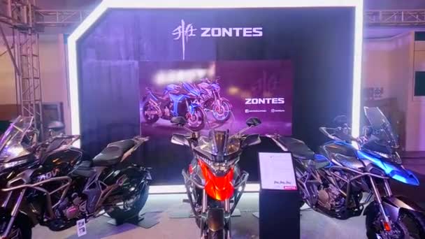 Pasay März Zontes Motorrad Auf Der Rennmotorrad Show März 2019 — Stockvideo