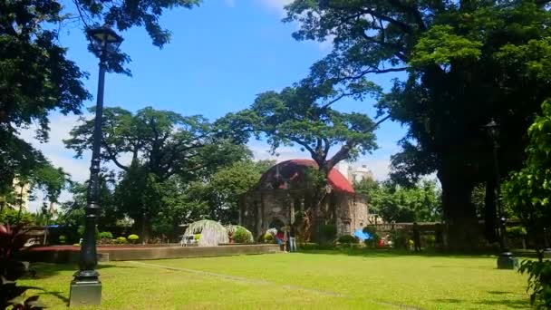 Manila Октября Пако Парк Кладбище Часовня Святого Панкратия Фасад Октября — стоковое видео