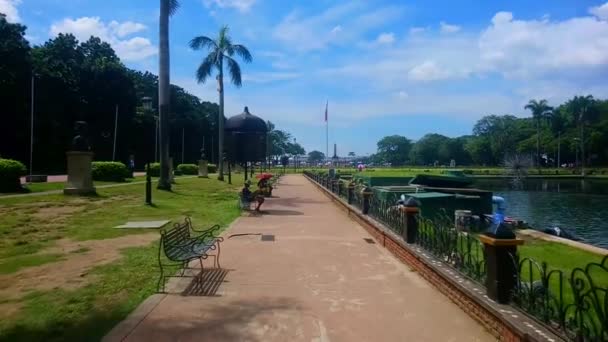 Manila October Rizal Park Pathway October 2018 Roxas Boulevard Manila — Stock Video