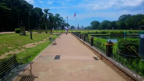 Manila Октября Rizal Park Pathway October 2018 Roxas Boulevard Manila — стоковое видео