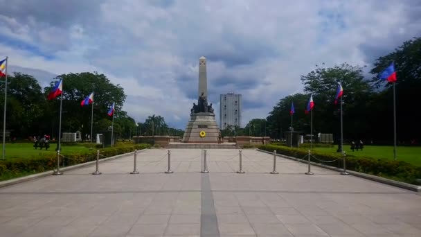 Manila Října Rizal Park Socha Památník Října 2018 Roxas Boulevard — Stock video