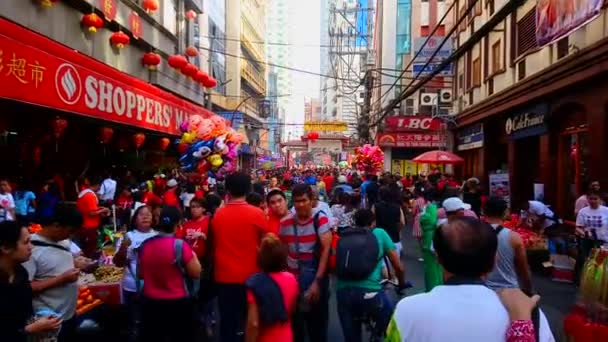 Manila Februari Mensen Die Chinees Nieuwjaar Vieren Februari 2019 Manilla — Stockvideo