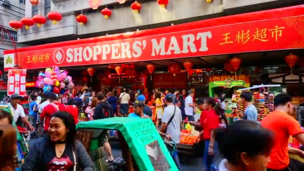 Manila Februari Mensen Die Chinees Nieuwjaar Vieren Februari 2019 Manilla — Stockvideo