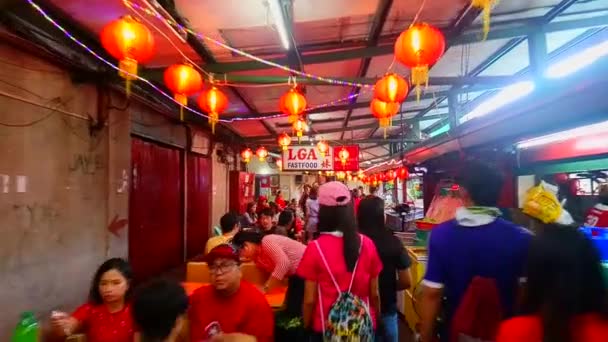 Manila Şubat 2019 Binondo Manila Filipinler Çin Sokak Yemeklerinin Takıldığı — Stok video