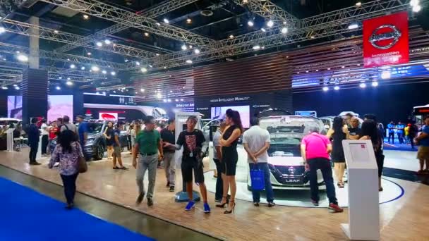 Pasay October Nissan Autostand Oktober 2018 Philippine International Motor Show — Stockvideo