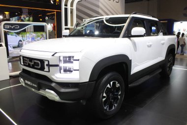 PAsay, PH - OCT 25 - Byd köpekbalığı 6 Filipin elektrikli araç zirvesinde (PEVS) 25 Ekim 2025, Pasay, Filipinler. PEVS, Filipinler 'de düzenlenen yıllık bir otomobil etkinliğidir..