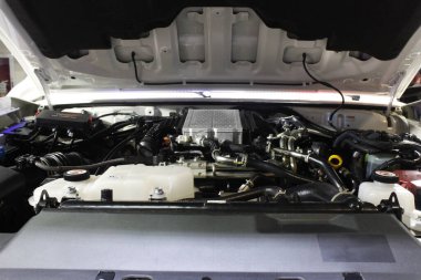 Pasay, PH - NOV 15 - Toyota arazi kruvazörü motoru 15 Kasım 2025 tarihinde Pasay, Filipinler 'de Manila Oto Salon' da. Manila Oto Salonu, Filipinler 'de bir otomobil fuarı etkinliğidir..