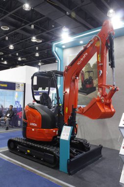 Pasay, PH - NOV 8 - Kubota u50-5 'in mini kazıcısı 8 Kasım 2025 tarihinde Filipinler' in Pasay kentinde. Philconstruct, Filipinler 'de yıllık bir inşaat fuarıdır..