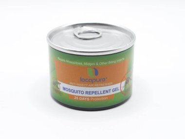 MANILA, PH - FEB 22 - 22 Şubat 2025 tarihinde Filipinler, Manila 'da locapure anti-böcek tazeleyici ve sivrisinek kovucu jel. Locapure, Malezya 'da bir ev bakım ürünleri üreticisi..