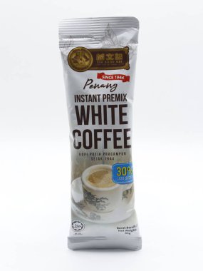 MANILA, PH - FEB 22 - Sin Boon Kee Penang 22 Şubat 2025 tarihinde Manila, Filipinler 'de Premiks Beyaz Kahve. Sin boon kee, Malezya 'da bir kahve makinesidir..