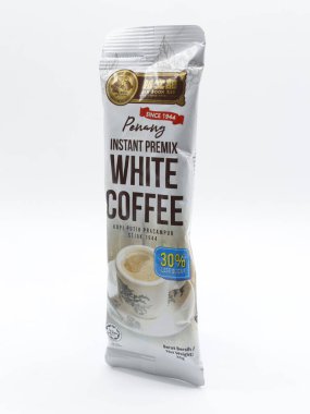 MANILA, PH - FEB 22 - Sin Boon Kee Penang 22 Şubat 2025 tarihinde Manila, Filipinler 'de Premiks Beyaz Kahve. Sin boon kee, Malezya 'da bir kahve makinesidir..