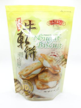 MANILA, PH - FEB 22 - Yuki ve Love San Shu Gong Orijinal Nougat Bisküvileri paketi 22 Şubat 2025 tarihinde Manila, Filipinler 'de. San Shu Gong Tayvan 'da yemek yapıyor..