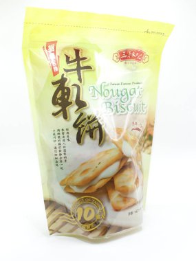 MANILA, PH - FEB 22 - Yuki ve Love San Shu Gong Orijinal Nougat Bisküvileri paketi 22 Şubat 2025 tarihinde Manila, Filipinler 'de. San Shu Gong Tayvan 'da yemek yapıyor..