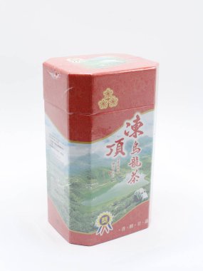 MANILA, PH - 22 Şubat - Tayvan Tung Ting oolong çay kutusu 22 Şubat 2025 tarihinde Manila, Filipinler. Tung Ting Tayvan 'da çay yapıyor..