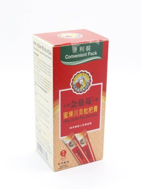 MANILA, PH - FEB 22 - Nin jiom pei pa koa stick sachet, 22 Şubat 2025, Manila, Filipinler.