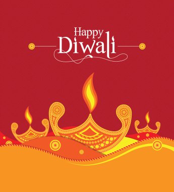 Vektör kağıt Diwali tasarım şablonu