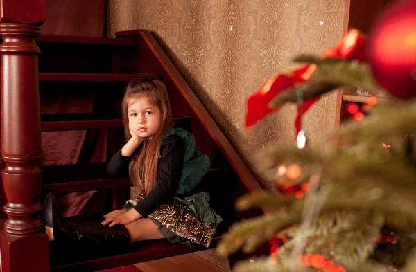 Little girl at Christmas eve — Stock Photo, Image