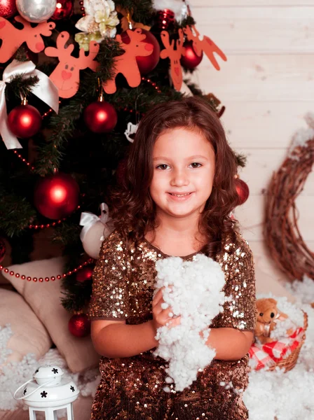 Little girl at Christmas eve — Stock Photo, Image