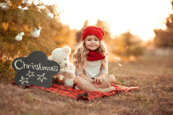 Chica con decoraciones navideñas — Foto de Stock