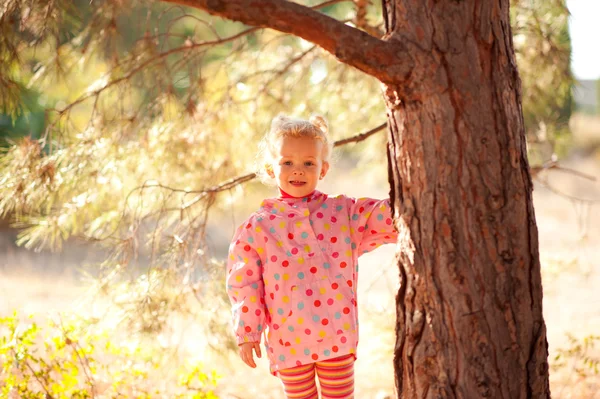 Girl in het najaar park — Stockfoto