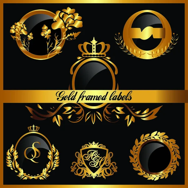 Black and gold luxury frame Royalty Free Vector Image