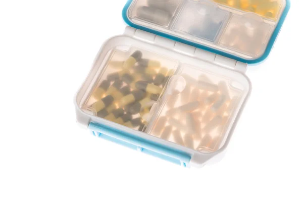 ピル ボックスのさまざまな種類の医薬品 — ストック写真