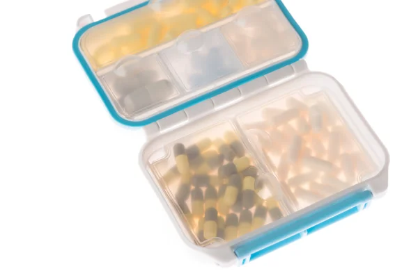 Különböző típusú doboz pirulát gyógyszerek — Stock Fotó